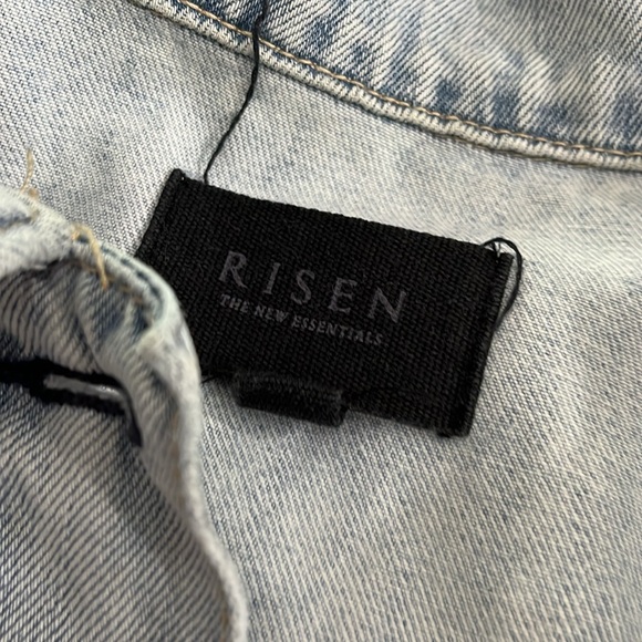Risen medium distressed denim jacket. - Picture 2 of 6